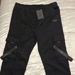 Black Jogger  Utility Buckle Pants